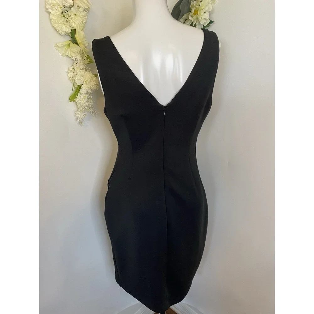 Guess Bodycon Knit‎ Dress Black Gold Braided Detail Sexy Clubwear Size 10 NWOT - Picture 12 of 16